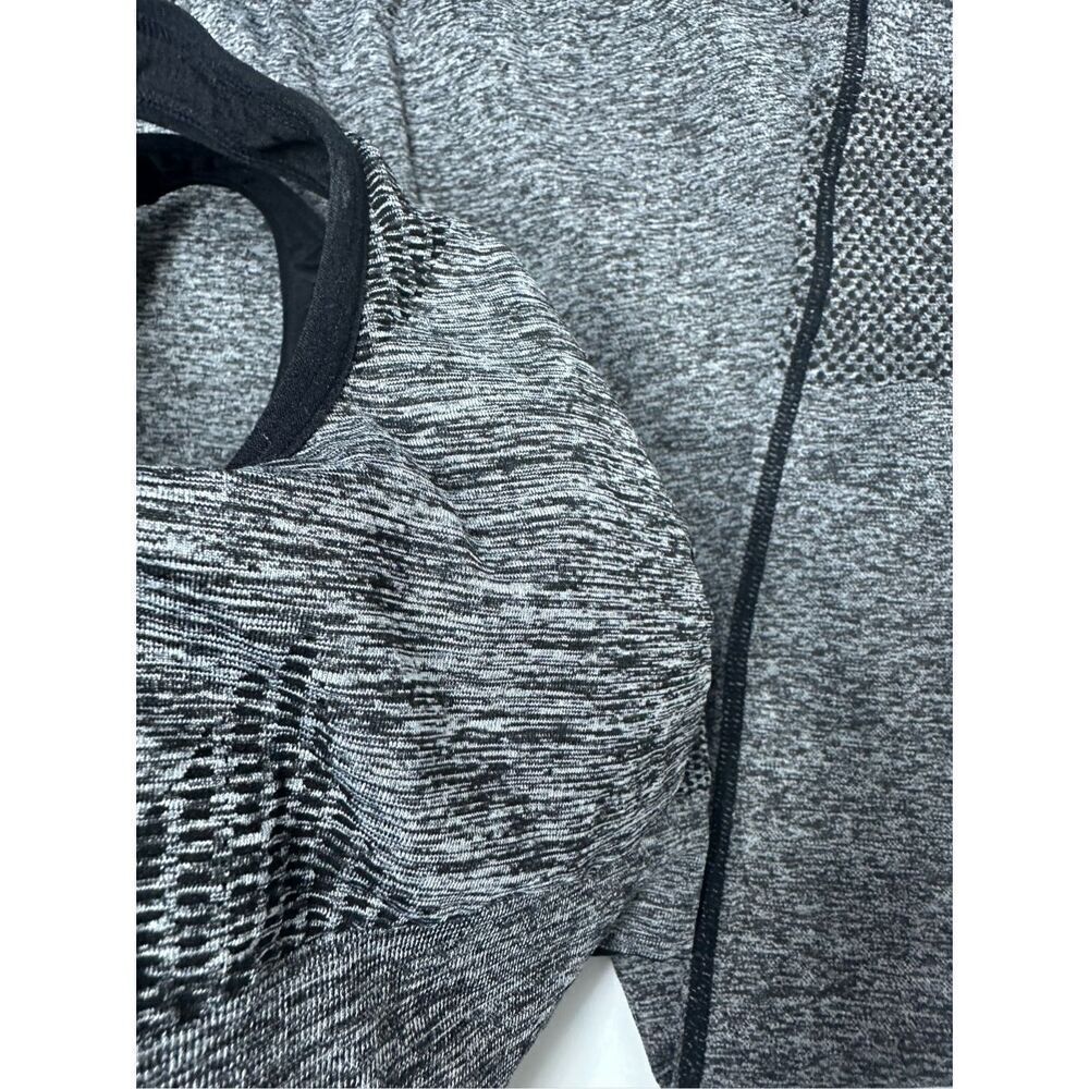 Shein Yoga Set Of Padded Top & Leggings Gray Black Size M - Picture 6 of 12